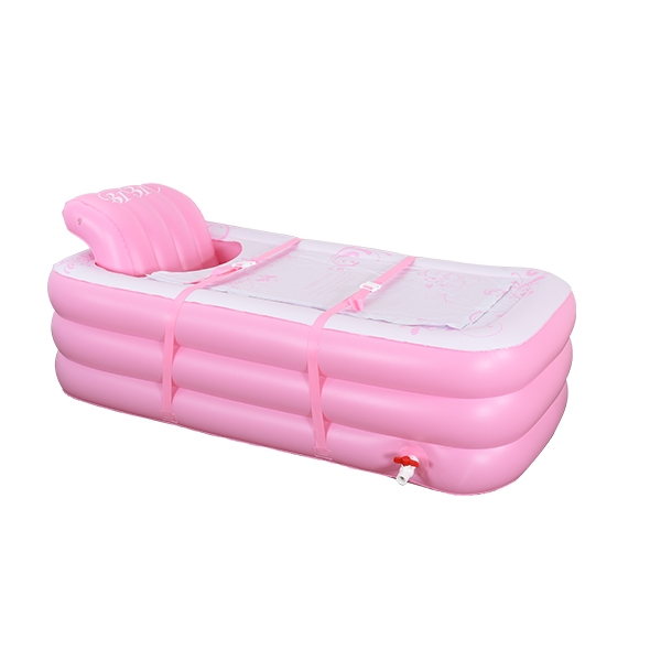 粉色方形充气浴缸