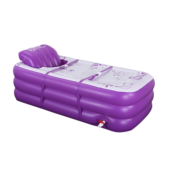 紫色方形充气浴缸