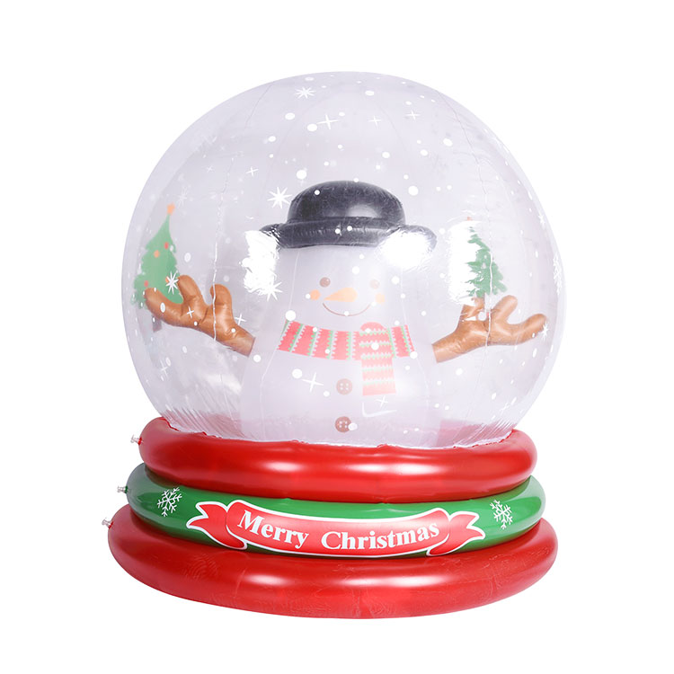 户外圣诞装饰充气雪人水晶球
