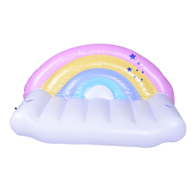 彩虹云朵靠背浮床充气沙发充气床